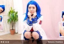 Blue-Haired Cosplay Babe Kotomi Hoshino Gets a Creampie in VR